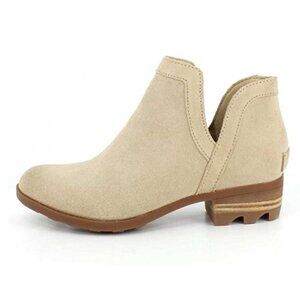 Sorel Women's Oatmeal Cream Lolla Cutout Leather Classic Ankle Bootie Size 8